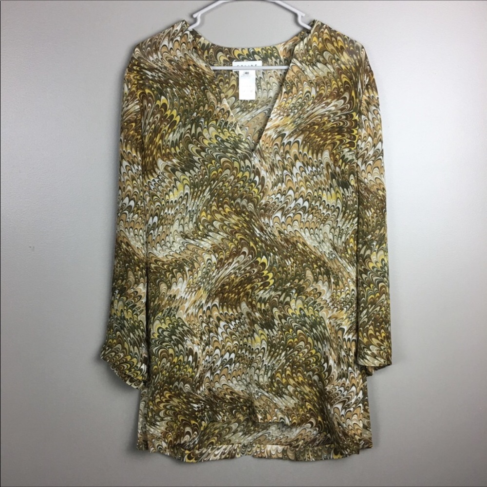 ⬇️$169 authentic Celine Paris designer silk blouse